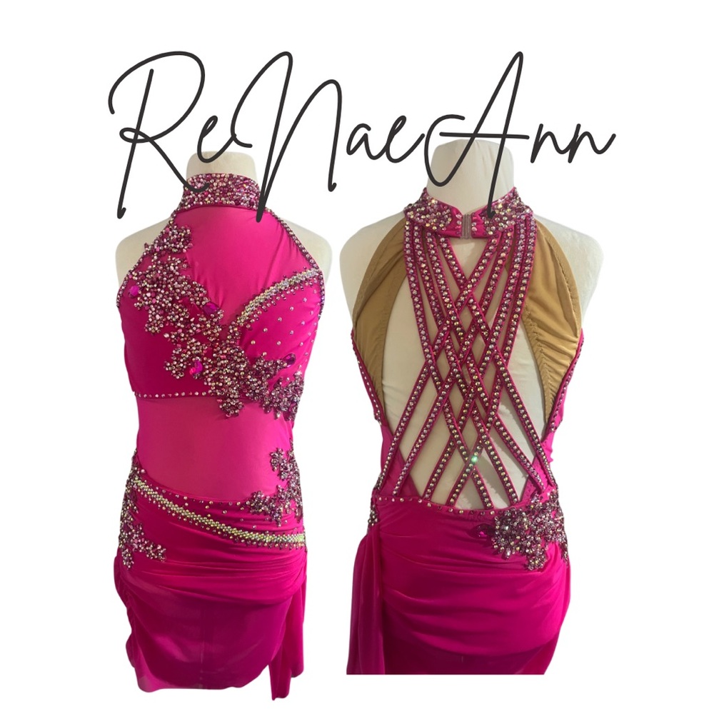Pink and Rhinestone Dance Costume